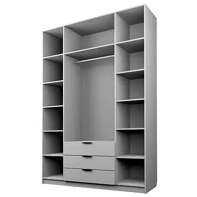 картинка Шкаф ЭКОН распашной 4-х дверный 3-мя ящиками с 4-мя зеркалами от магазина КУПИ КУПЕ